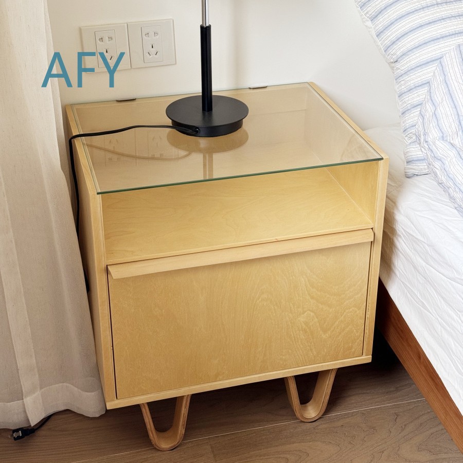 โต๊ะข้างเตียงไม้เนื้อแข็งสไตล์ - Muji Home Storage บทวิจารณ์และราคา